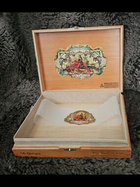 My Father Cigars La Opulencia Empty wooden cigar box vintage-style artwork